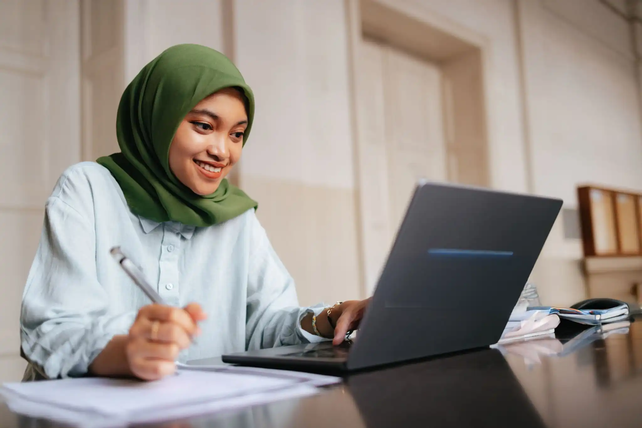 muslim woman standing confidently